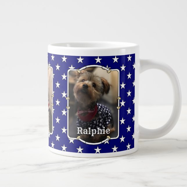 Caneca De Café Grande Personalizado 3 Fotos EUA Bandeira Americana Cute  (Direita)