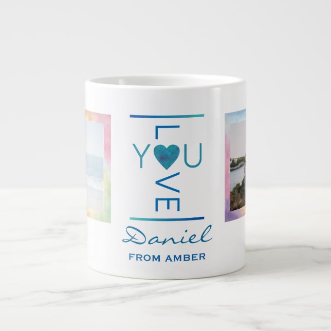 Caneca De Café Grande Personalizado Eu Te Amo Muito Por Ele (Frente)