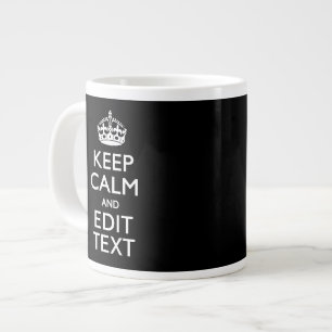 Caneca De Café Grande Personalizado, mantenha o texto calmo em preto