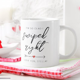 Caneca De Café Grande Personalizado Modern Swiped Right