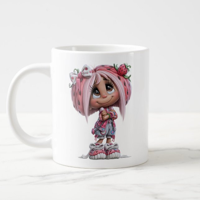 Caneca De Café Grande Personalizado Morango Sassy Harajuku (Esquerda)