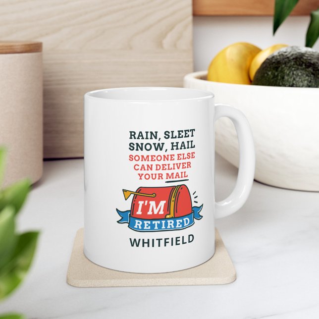Caneca De Café Grande Personalizar a aposentadoria do trabalhador postal (Retired Postal Worker Funny Keepsake White 11oz Coffee Mug)