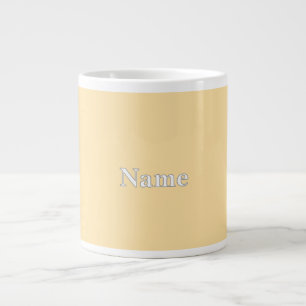 Caneca De Café Grande Personalizar amarelo pálido personalizar com nome