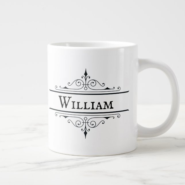 Caneca De Café Grande Personalizar MUG de NOME - Editar para sua Escolha (Direita)