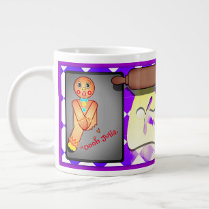 Caneca De Café Grande Personalizar o Gingerbread Man