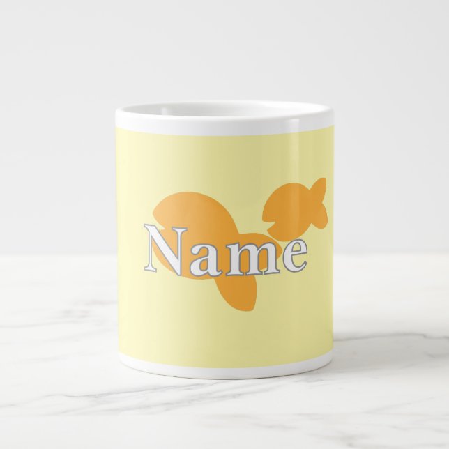 Caneca De Café Grande Personalizar Peixe Amarelo (Frente)