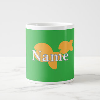 Caneca De Café Grande Personalizar Peixe Verde