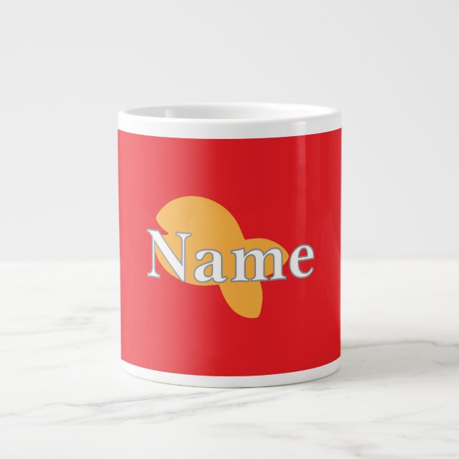 Caneca De Café Grande Personalizar Peixe Vermelho (Frente)
