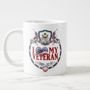 Caneca De Café Grande Personalizável Eu Luvo Meu Veterano 20oz