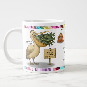 Caneca De Café Grande Personalize: Bico brilhante do pelicano Pierre