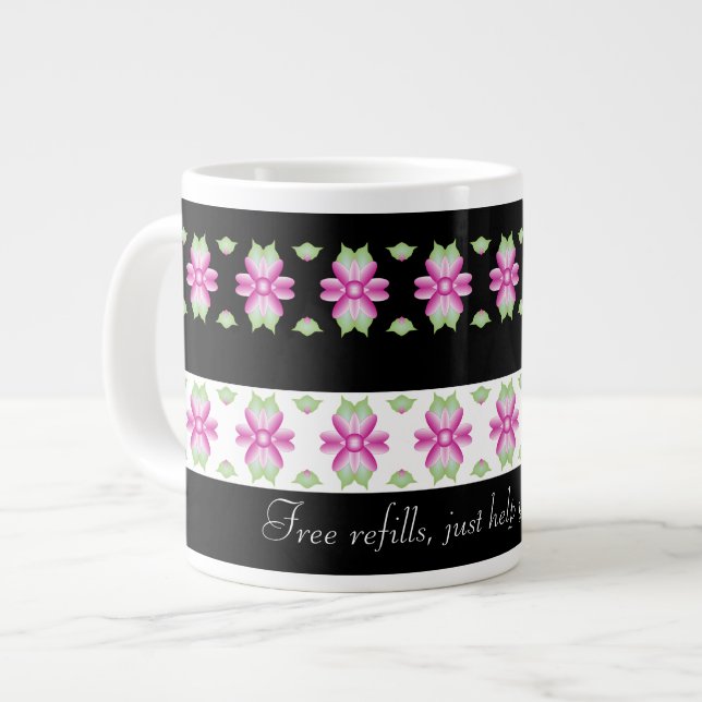 Caneca De Café Grande Personalize o texto para se adequar (Frente Esquerda)