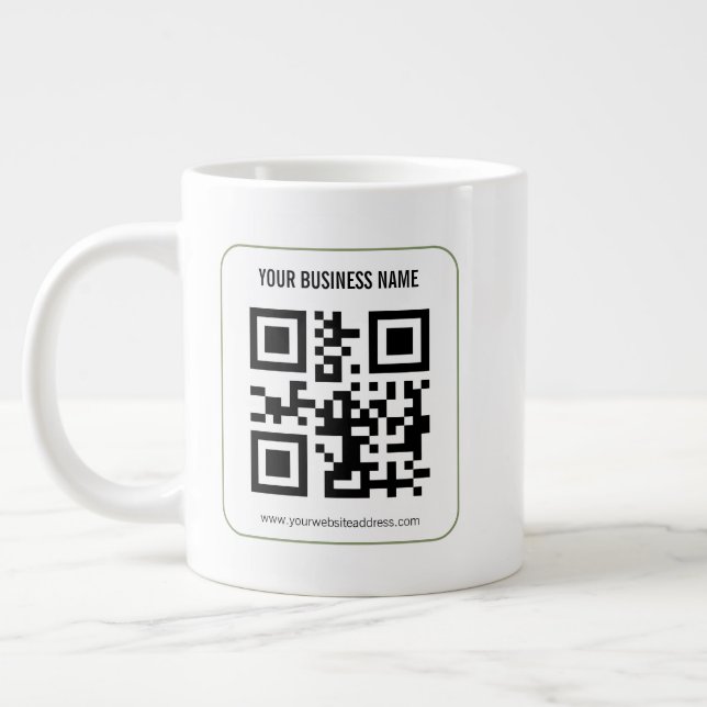 Caneca De Café Grande Personalize Seu Modelo de Nome de Negócio de Códig (Esquerda)