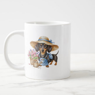 Caneca De Café Grande Personalized Dachshund Garden Specialty Mug