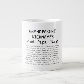 Caneca De Café Grande Personalized Grandparent Nicknames Print | Mimi, P