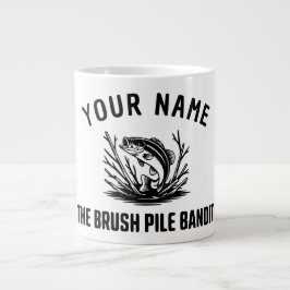 Caneca De Café Grande Personalized Name Brush Bass Hunter