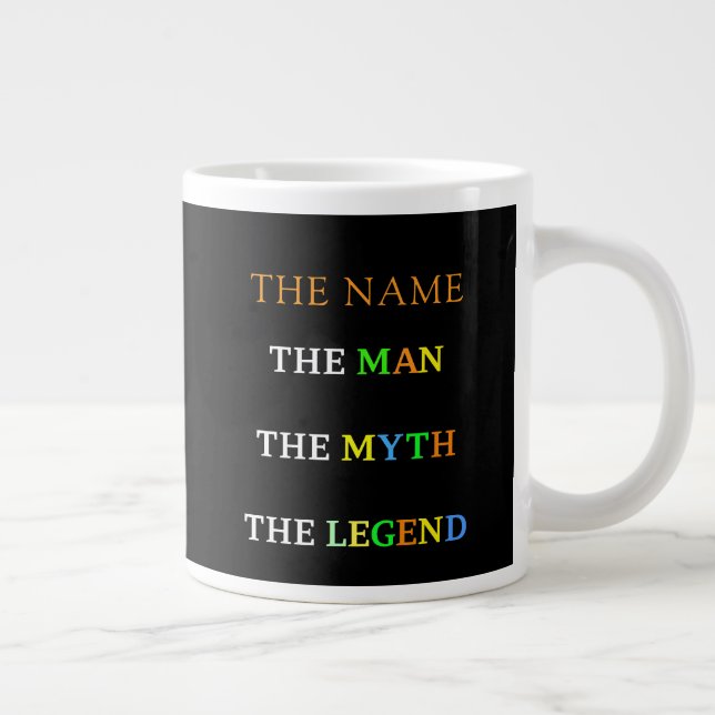 Caneca De Café Grande Personalized Name The Man The Myth The Legend (Direita)