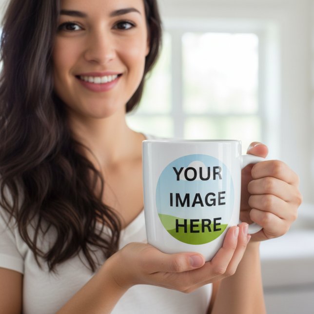 Caneca De Café Grande Personalized Photo or Logo | Custom Design (Criador carregado)