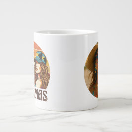Caneca De Café Grande Personalized Photo Retro Bahamas Tropical Beach   