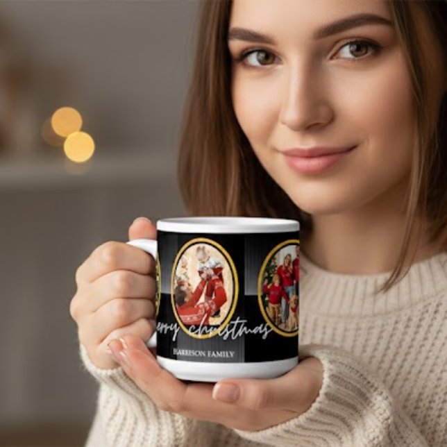Caneca De Café Grande Personalized Santa Claus Christmas Mug (Criador carregado)