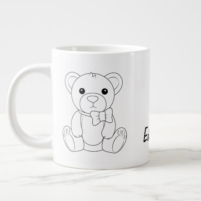Caneca De Café Grande Personalized Teddy Bear Coffee Cup (Esquerda)