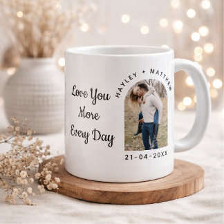 Caneca De Café Grande Personalized Valentine Photo Mug