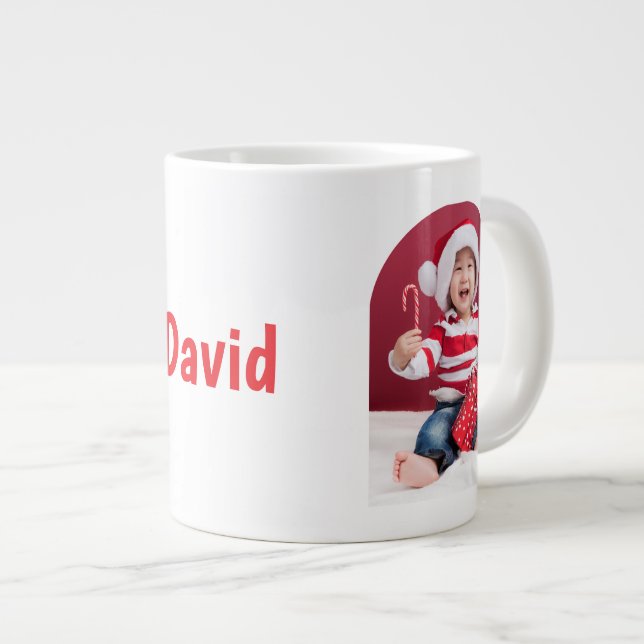 Caneca De Café Grande Personlized Merry Merry Merry Christmas Retro (Frente Esquerda)