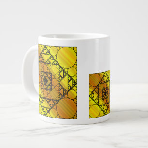 Caneca De Café Grande Perturbação da Especialidade Geométrica Fractal