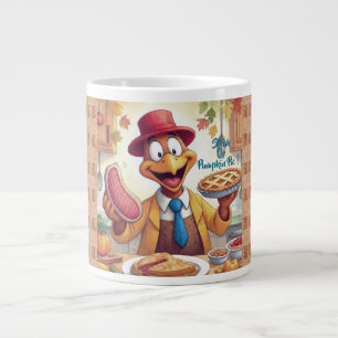 Caneca De Café Grande Peru Turquia Chef em ação, Dia de Ação de Graças