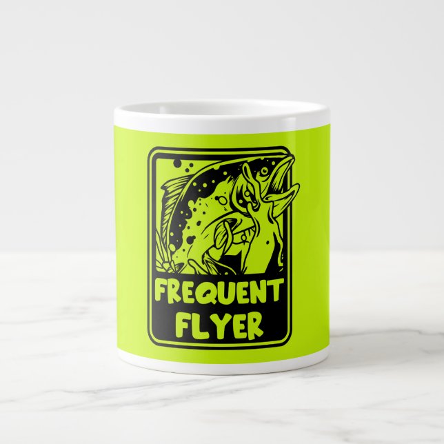 Caneca De Café Grande Pesca com mosca dos EUA (Frente)