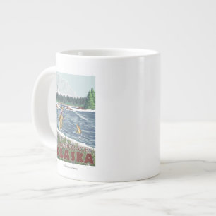 Caneca De Café Grande Pescador de Voo - Anchorage, Alasca