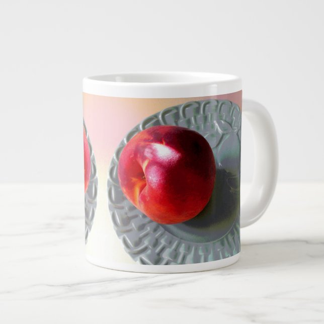 Caneca De Café Grande Pêssego fresco à luz do sol (Frente Esquerda)