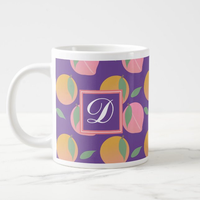Caneca De Café Grande Pêssego Rosa e Laranjas (Esquerda)