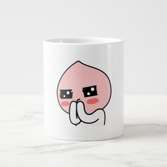 Caneca De Café Grande Pêssego tímido (Frente)