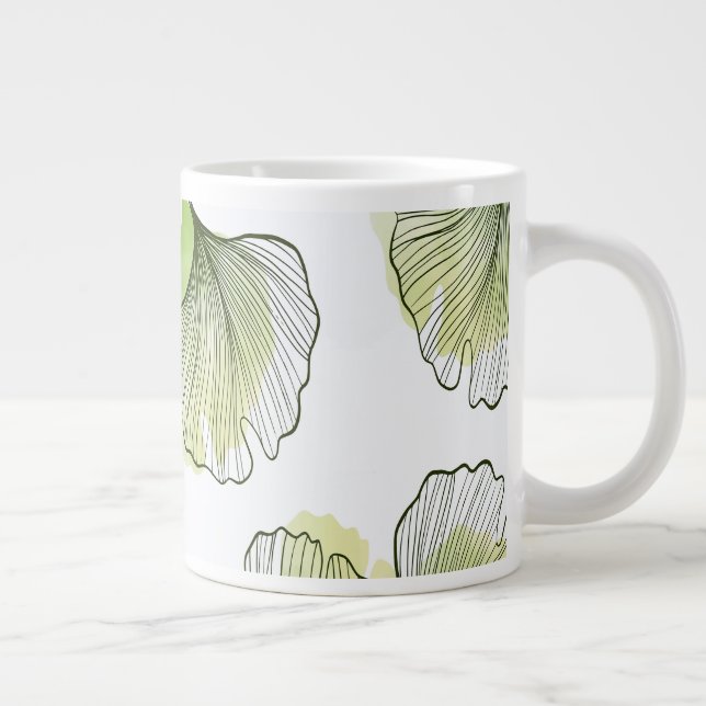 Caneca De Café Grande Pétalas verdes (Direita)