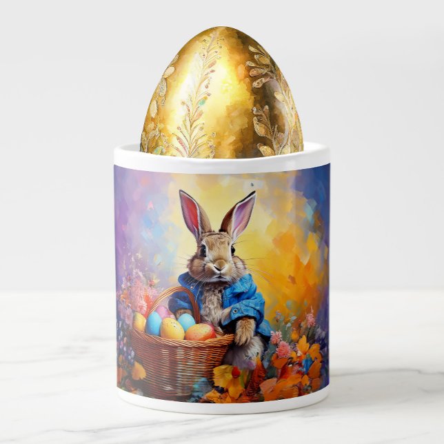 Caneca De Café Grande Peter Easter Bunny com Ovos de Páscoa (Pop an Easter egg in this Peter cup design for the perfect gift.)