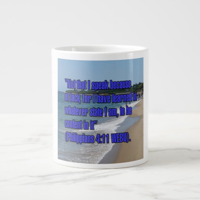 Caneca De Café Grande Philippians 4:11 WEBU Mug (Frente)