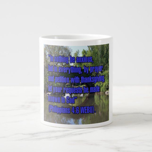 Caneca De Café Grande Philippians 4:6 WEBU Mug (Frente)