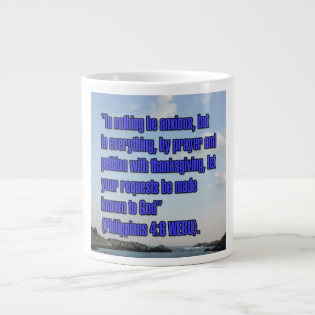 Caneca De Café Grande Philippians 4:6 WEBU Mug (Frente)