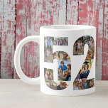 Caneca De Café Grande Photo Collage Number 52 - 52nd Birthday<br><div class="desc">Personalized Giant Mug for 52nd Birthday. Create your own photo collage using your favorite photos. Your photographs will automatically display in the shape of the number 52 on both sides of the mug. The photo collage holds a mixture of square, portrait and landscape pictures to give you good flexibility of...</div>