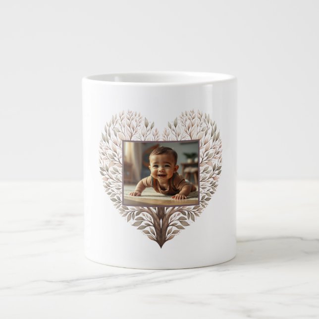 Caneca De Café Grande Photo Specialty Heart Mug (Frente)