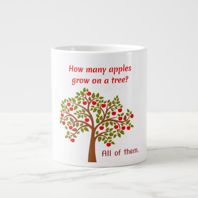 Caneca De Café Grande Piada pai: Quantas maçãs crescem em uma árvore? (Frente)