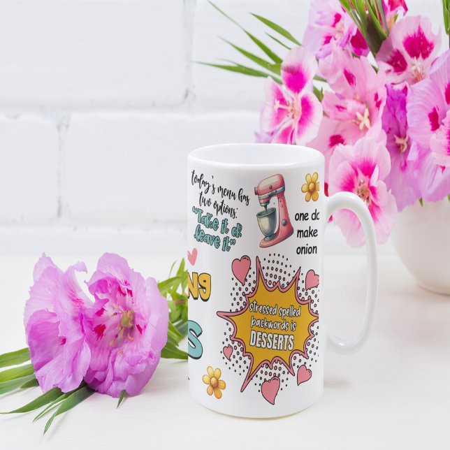 Caneca De Café Grande Piadas Cozinhar Engraçadas (Funny Mom Cooking Jokes Giant Coffee Mug)