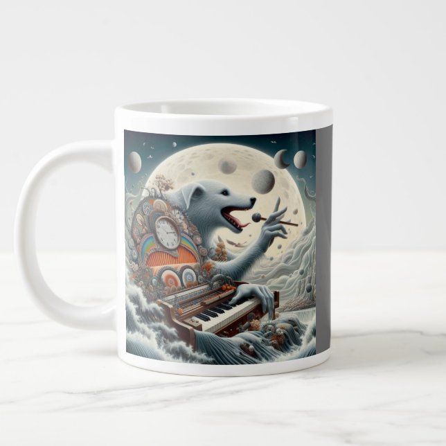 Caneca De Café Grande Pianista Canis Celestial (Esquerda)