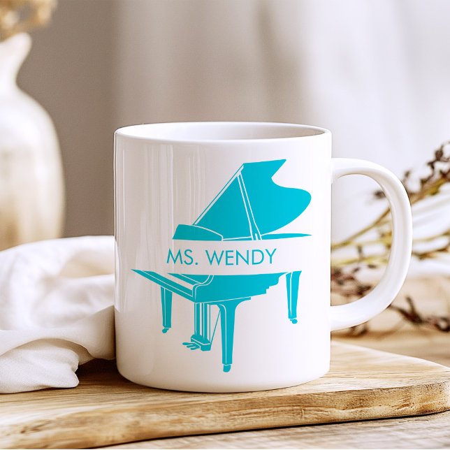 Caneca De Café Grande Piano Personalizado (Criador carregado)