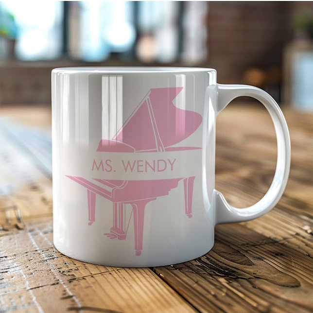 Caneca De Café Grande Piano Personalizado (Criador carregado)