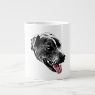 Caneca De Café Grande Picante Pitbull Misturar Tongue Vermelho Retrato M
