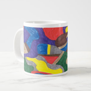 Caneca De Café Grande "Picasso Cat" Abstrato Art