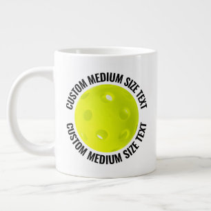 Caneca De Café Grande Pickleball Personalizado de Tamanho Médio com Text