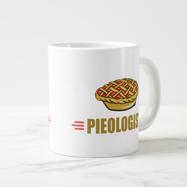 Caneca De Café Grande Pie Engraçado (Frente Esquerda)
