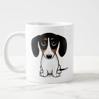 Caneca De Café Grande Piebald Dachshund | Cachorro Cachorro